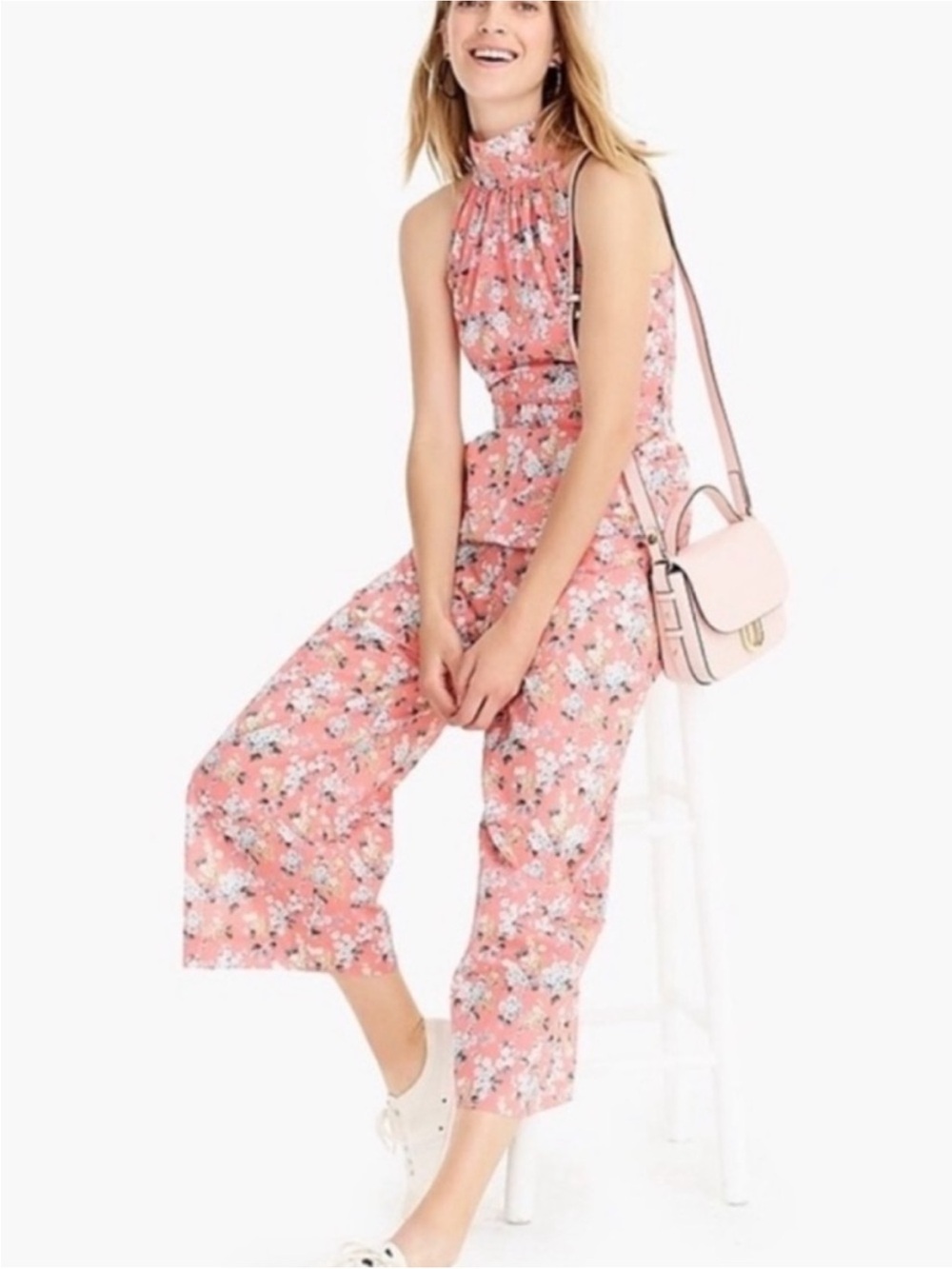 J Crew size 0 Pink Floral Jumpsuit Liberty Fabric